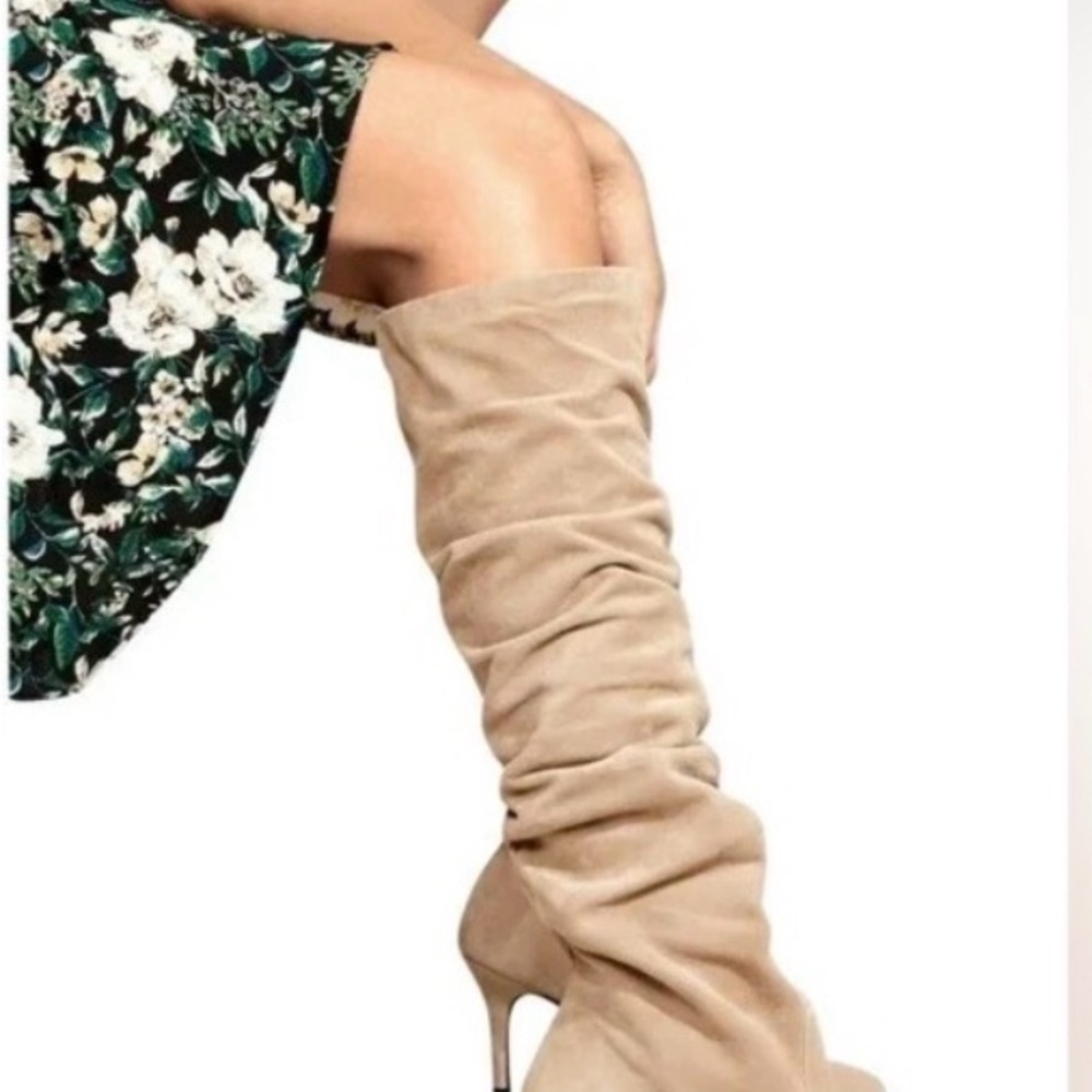 Stuart Weitzman | Heeled suede slouched boots